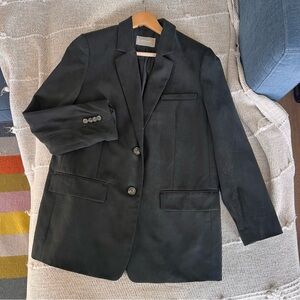 Everlane - The Oversized Blazer in Buttersmooth - Black Size 6